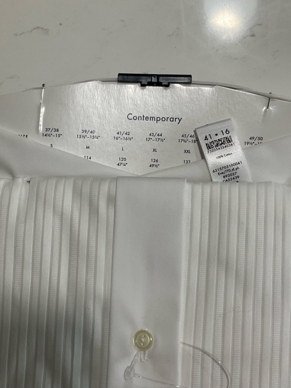 Eton Contemporary White Pleated Tuxedo Shirt 41/16 NWT French Cuff Formal - Picture 4 of 5